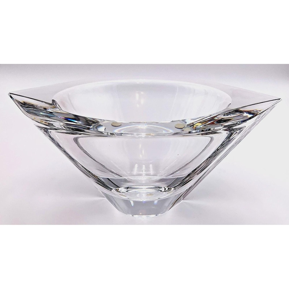 Orrefors Crystal‎ Bowl by Jan Johansson – Signed Heavy Glass Art, 1990s - Picture 4 of 15